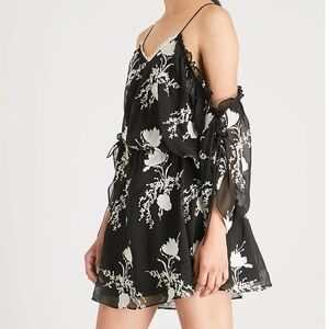 Alice + Olivia floral black dress. Size small